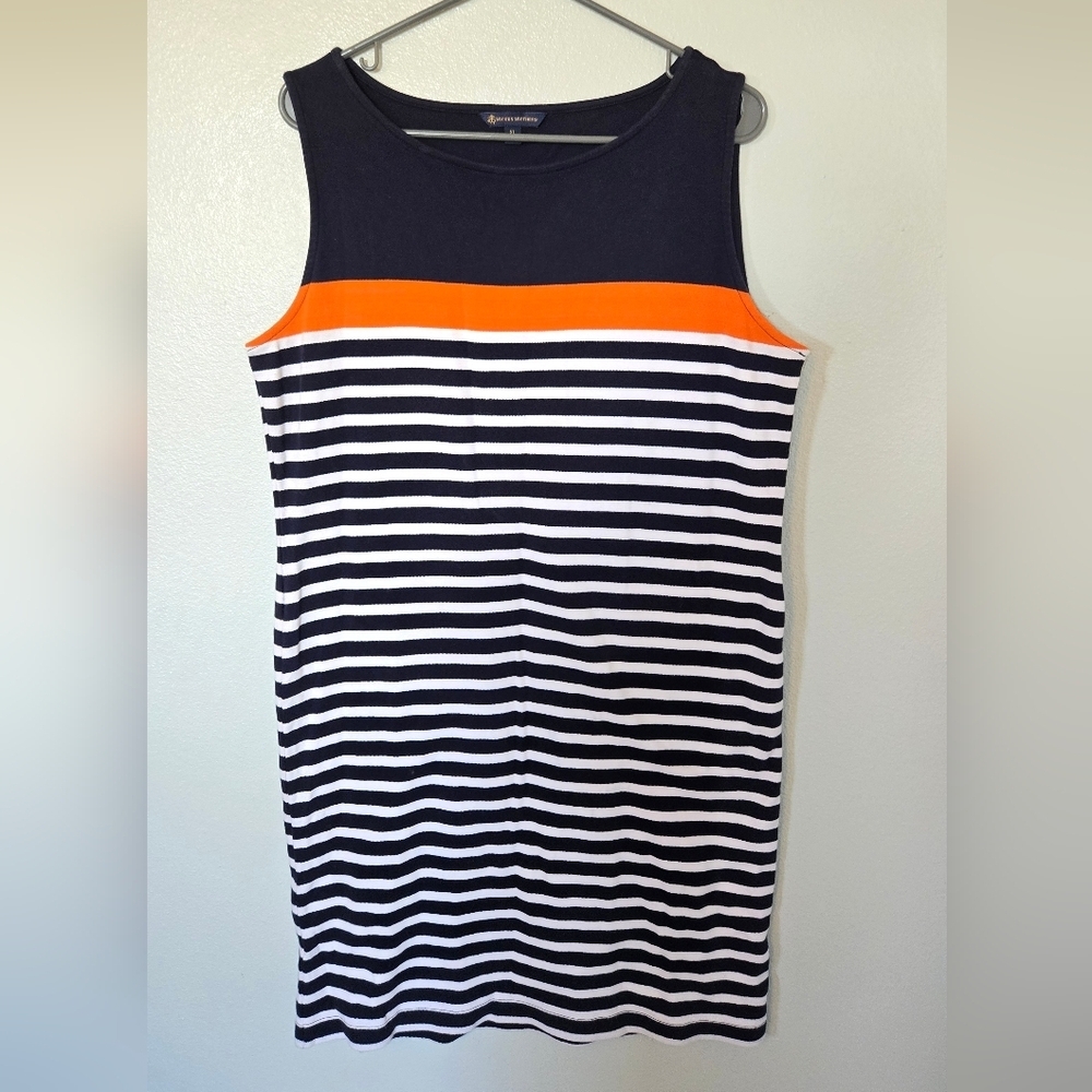 Brooks Brothers | Navy & Orange Striped Shift Dress Size XL